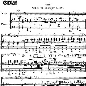 小提琴谱 | Violin Sonata in Bb Major K.454 小提琴 钢琴伴奏