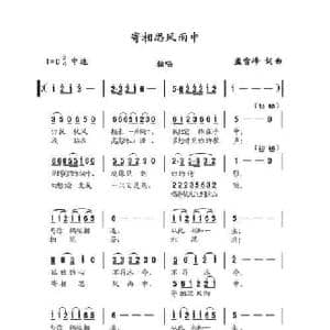 寄相思风雨中_民歌简谱_词曲:孟雪峰 孟雪峰