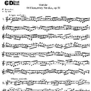Wohlfahrt 40 Elementary Studies,Op. 54 _歌谱投稿