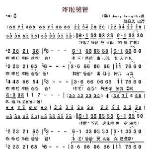 咋啦爸爸_歌曲简谱_词曲: Jeong Kwang Tac