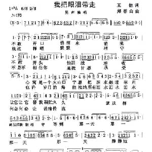 我把眼泪带走_通俗唱法乐谱_词曲:王健 郑春山
