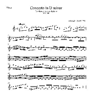 小提琴谱 | Concerto in D minor 小提琴分谱 J.S.Bach