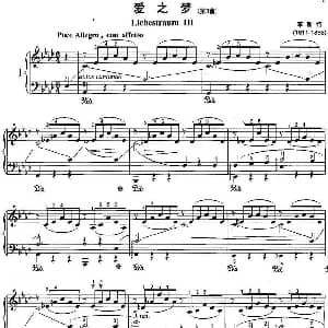 不可不弹的世界钢琴名曲 爱之梦 钢琴谱 李斯特