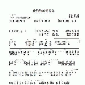 我静静地想着你_歌曲简谱_词曲:银燕 李志明