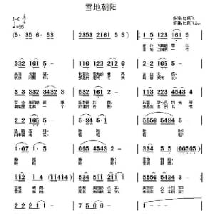 雪地朝阳_通俗唱法乐谱_词曲:杜晓飞 杜晓飞