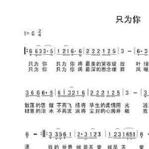 只为你_民歌简谱_词曲:华子 阿汝汗