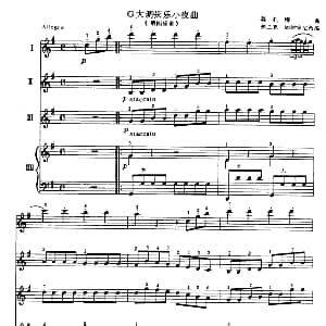 手风琴谱 | G大调弦乐小夜曲 第四乐章 四重奏 莫扎特曲 弗兰克 加维安尼改编