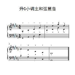 升G小调主和弦琶音 钢琴谱