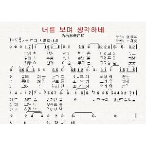 朝鲜 너를 보며 생각하네_歌曲简谱_词曲:郑成焕 翻译:郑学哲 金海成