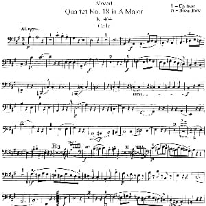 小提琴谱 | Mozart Quartet No.18 in A Major,K.464 Cello分谱