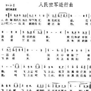 人民空军进行曲_民歌简谱_词曲:张士燮 孟庆云