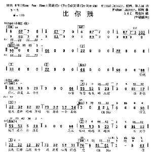 比你贱_通俗唱法乐谱