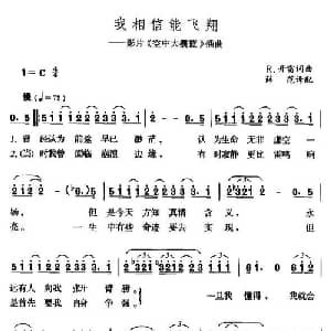 我相信能飞翔 美国 _外国歌谱
