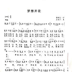 梦想开花_歌谱投稿_词曲:杨起航 王焕升