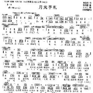 月光手札_通俗唱法乐谱_词曲:黄俊郎 陈炯顺