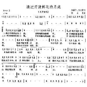 透过开满鲜花的月亮_通俗唱法乐谱_词曲:张海宁 张全复 张全复
