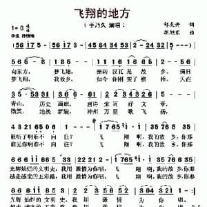 飞翔的地方_歌曲简谱_词曲:邹友开 胡旭东
