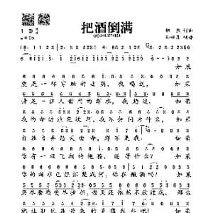 把酒倒满_歌谱投稿_词曲:韩东 韩东