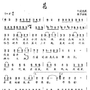 花 印度 _外国歌谱_词曲: 张宁译配