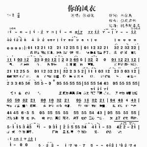 你的风衣_歌谱投稿_词曲:林佳燕 张简君伟