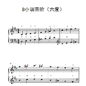 B小调音阶 钢琴谱