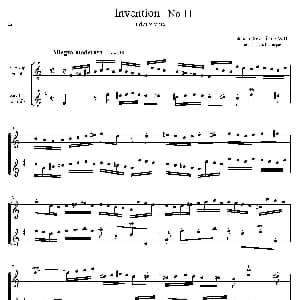 萨克斯谱 | Inventions 巴赫15首创意曲 二重奏—11
