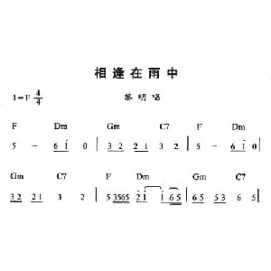 相逢在雨中_通俗唱法乐谱