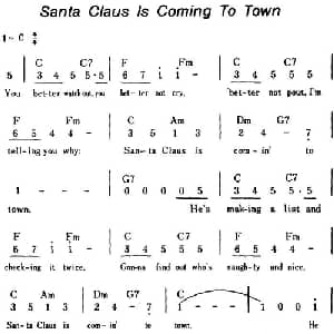 Santa Claus Is Coming To Town 美国 _外国歌谱