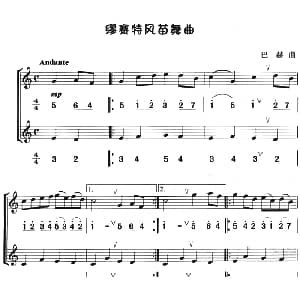 缪赛特风苗舞曲 八孔竖笛线简谱对照版 二重奏 巴赫