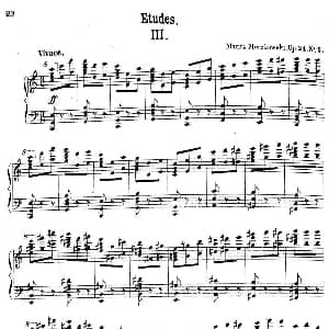 3首音乐会练习曲 钢琴谱 莫里兹 莫什科夫斯基