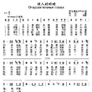 迷人的眼睛 俄罗斯 _外国歌谱_词曲:伊.孔德拉季耶夫 佚名曲 书沧译配