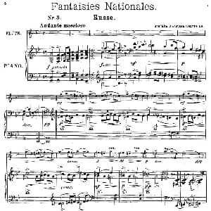 长笛曲谱 | Fantaisies nationales. Russe. Op.59 No.3 长笛 钢琴伴奏 丹麦 安德森