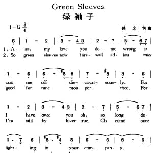 Green Sleeves_外国歌谱