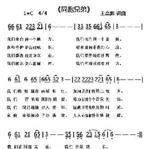 我们是同胞兄弟_民歌简谱_词曲:王意超 王意超