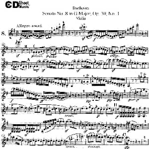 小提琴谱 | Violin Sonata No.8 in G Major Op.30 No.3