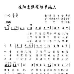 在阳光照耀的草地上_歌谱投稿