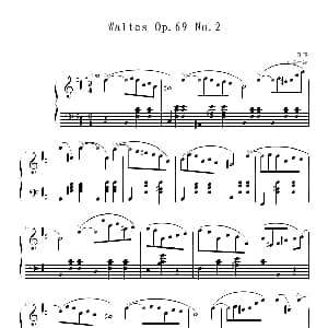 Waltes Op.69 No.2 钢琴谱 肖邦 chopin