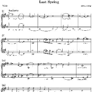 Last spring 逝去的春天 中提琴分谱 格里格