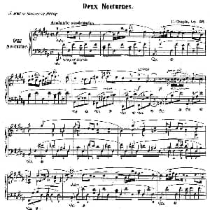 B大调夜曲Op.32 1 钢琴谱 肖邦