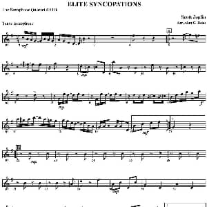 萨克斯谱 | ELITE SYNCOPATIONS 四重奏 次中音萨克斯分谱