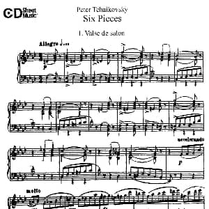 Six Pieces Op.51 钢琴谱 彼得 伊利奇 柴可夫斯基