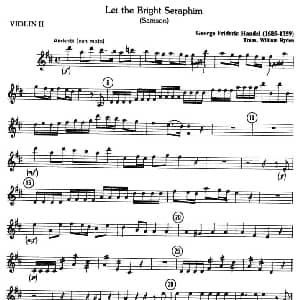 小提琴谱 | LET THE BRIGHT SERAPHIM 四重奏第二小提琴分谱