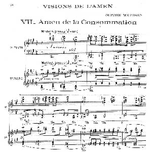 Visions de l'Amen 钢琴谱 奥利维埃 梅西安